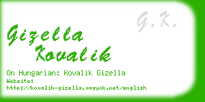 gizella kovalik business card